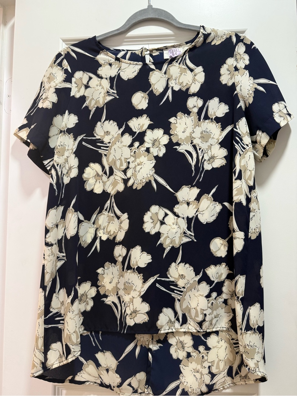 Sienna Sky Navy Floral Short-Sleeve Blouse